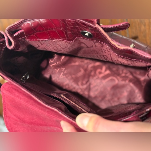 Furla Greta embossed croc handbag shoulder bag - Picture 8 of 13